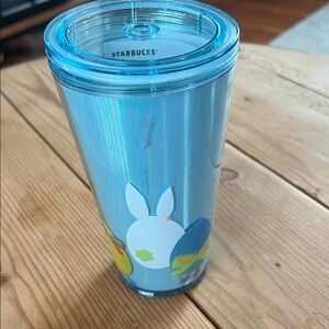 Starbucks Iridescent Tumbler with Bunny Motif. NWT